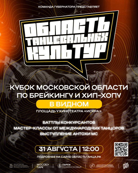 Фестиваль по брейкингу и хип-хопу «Область танцевальных культур» пройдет в Видном уже в эти выходные 